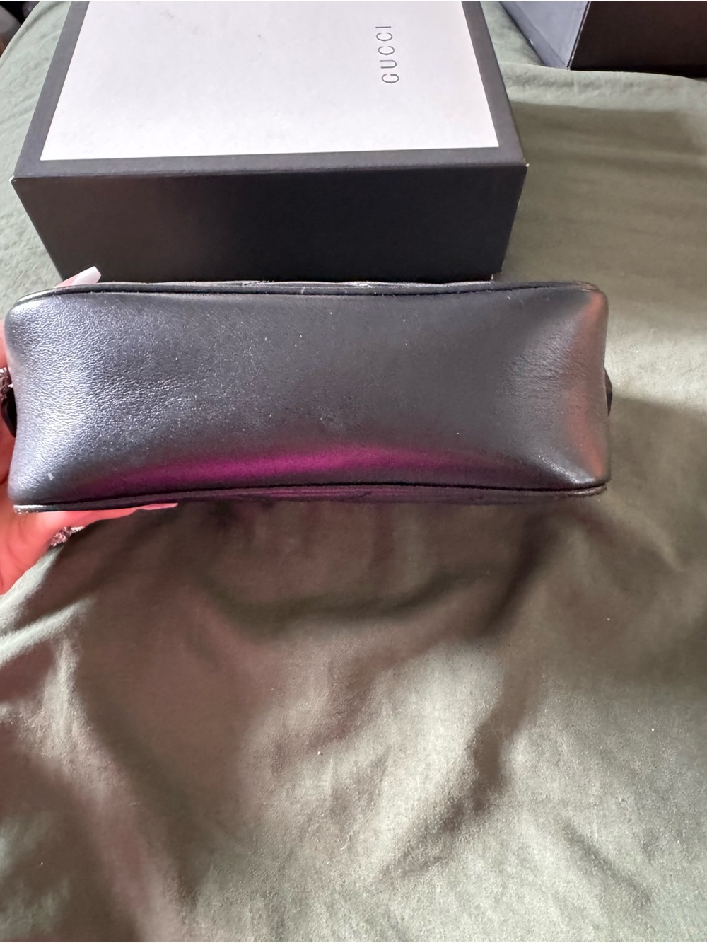 Gucci Black Quilted Leather Crossbody with Gold GG - Picture 3 of 11
